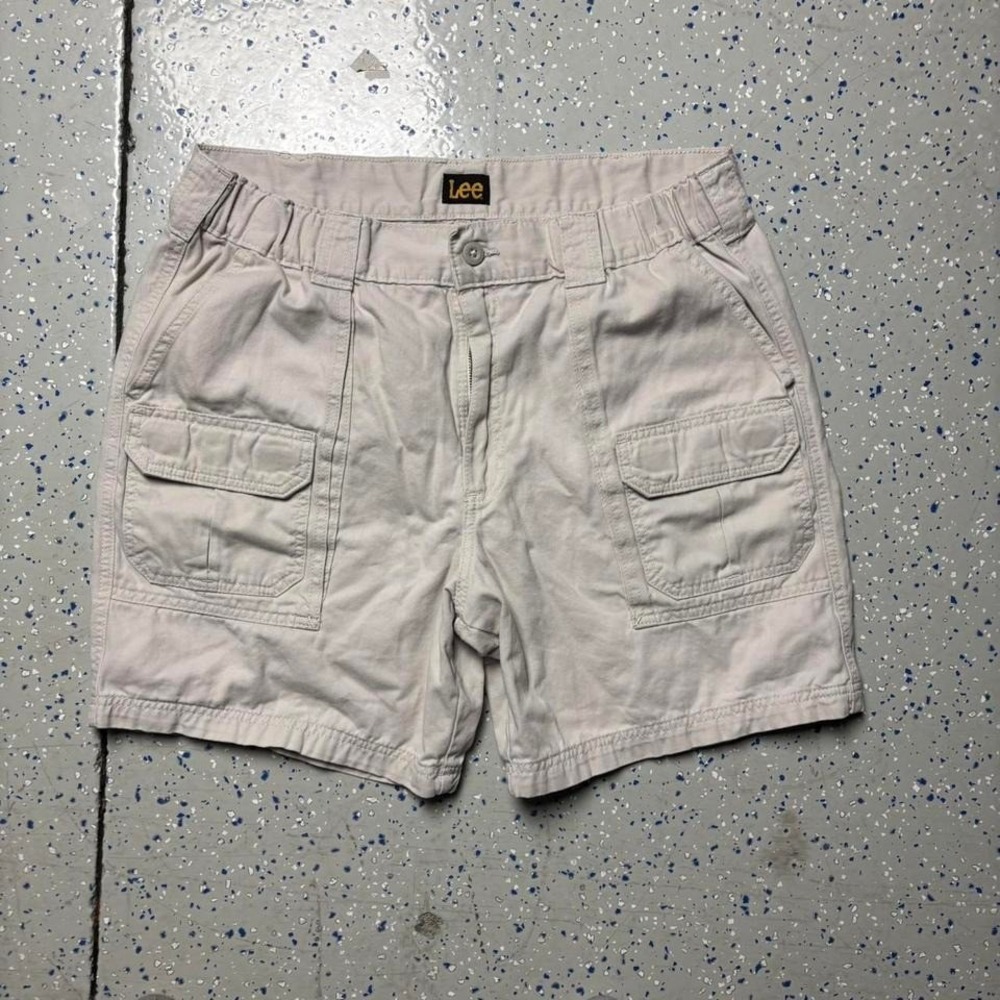 Lee Outdoor Hiking Cargo Shorts Athletic Strech Khaki Tan Mens 36